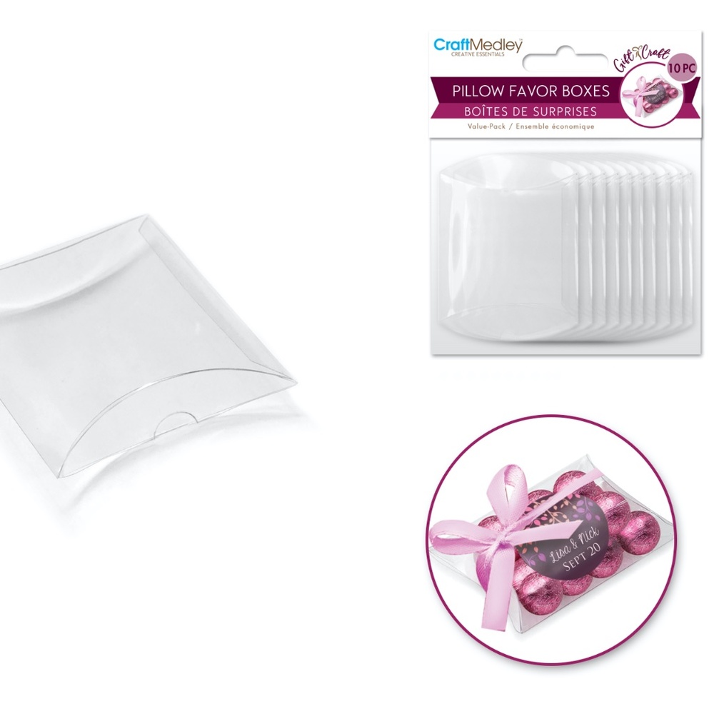 10 pcs Pillow Boxes Favor Boxes Clear Boxes Gift Boxes 7.6x6x2cm